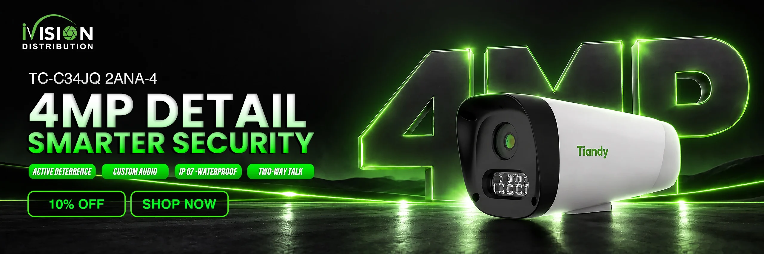 Tiandy TC-C34JQ 4MP Bullet Camera - iVision Tech Pakistan